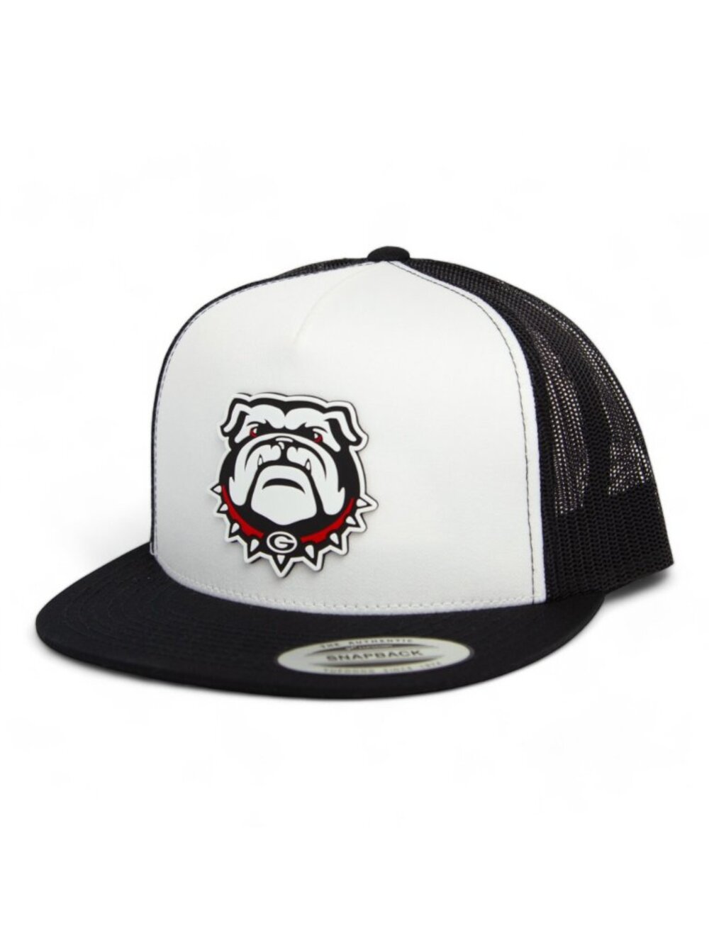 Georgia Bulldogs UGA 3D YP Snapback Flat Bill Trucker Hat- White/ Black